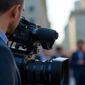 Icon representing news production